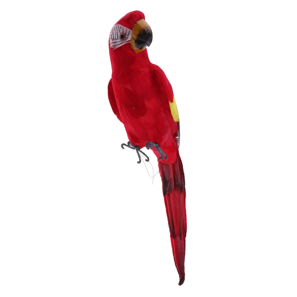 Fake Artificial Parrot Feathered Bird Budgie Garden Home Decoration