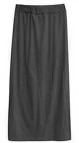 Летние стильные однотонные Модальные повседневные юбки длиной до щиколотки облегающее платье тонкая эластичная талия женские юбки-карандаш с планкой - Цвет: Темно-серый