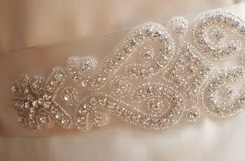 

rhinestone Applique for bridal sash, rhinestone trim belt zp44 2pieces