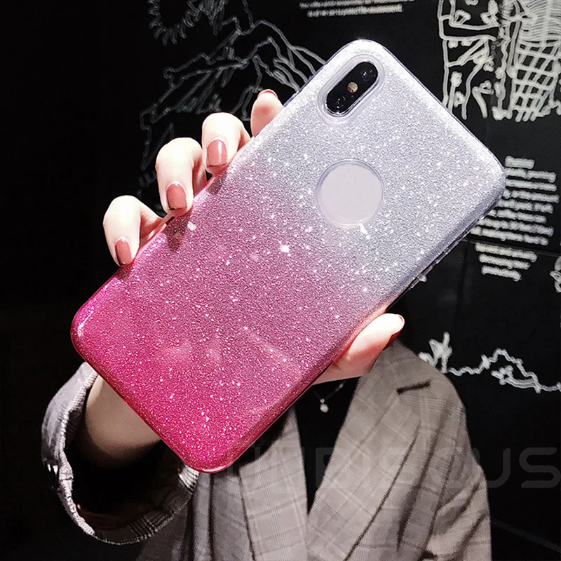 Блеск Блестящий Мягкий ТПУ чехол для huawei Honor 10i 8S HRY-LX1T KSE-LX9 P Smart плюс FIG-LX1 POT-LX1 INE-LX1 чехол для телефона чехол - Цвет: HotPink