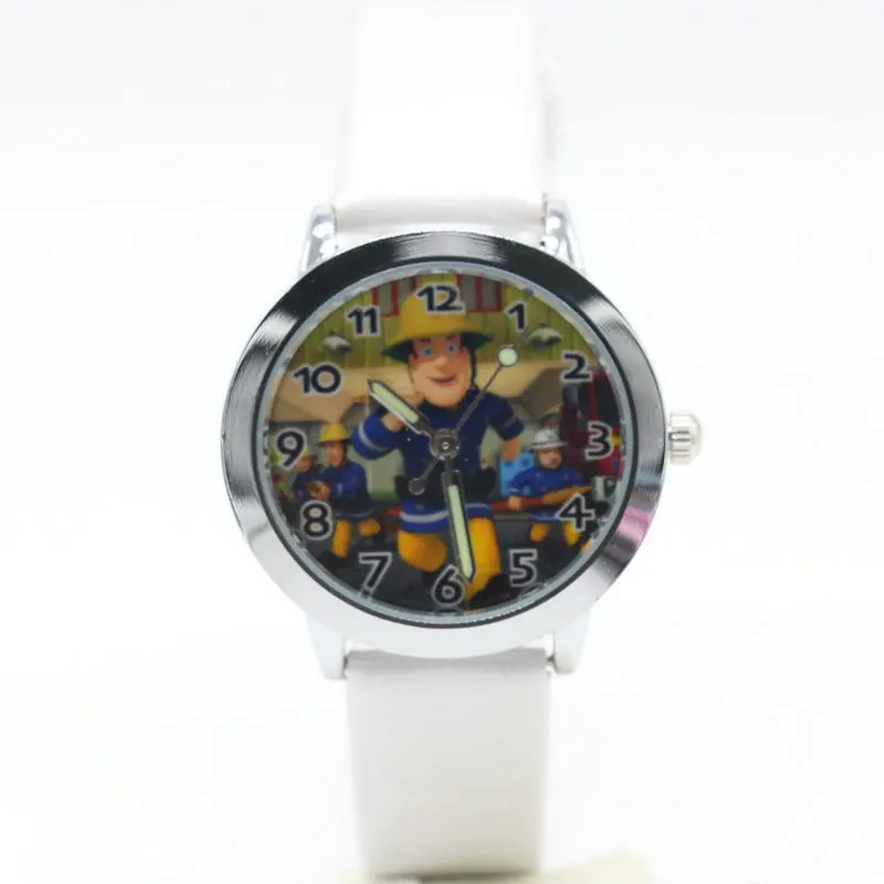 Новые модные Пожарный Сэм Часы Для детей Обувь для мальчиков подарок часы Повседневное кварцевые наручные часы Relogio Relojes - Цвет: Белый