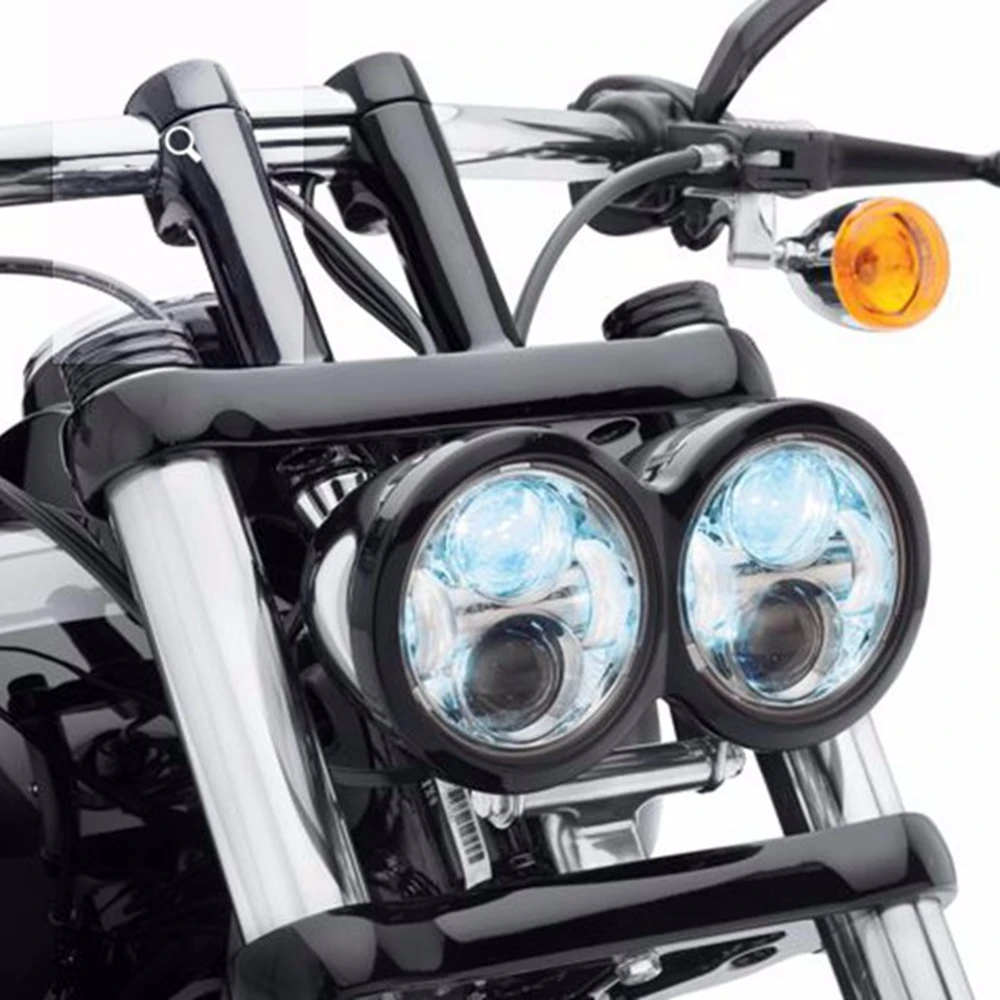 LED Daymarker Dyna Fat Bob Dual Headlight 40W Motorcycle Headlamp for