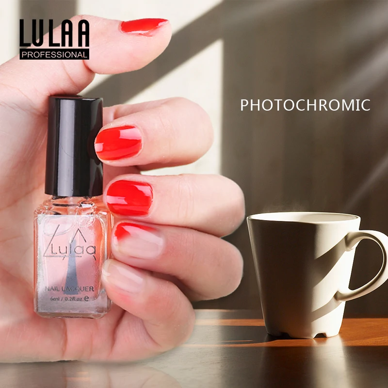 

6ml Light Nail Polish Transparent UV Light Color Changing Red Purple Blue Fast Dry Manicure Varnish Gradient Nail Lacquer Polish