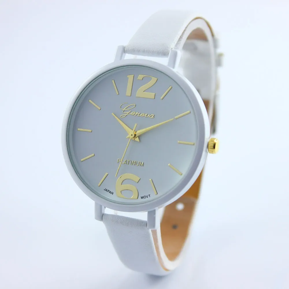 Новый модный бренд часы для женщин Роскошные часы Женева для женщин искусственная кожа аналоговые кварцевые наручные часы relojes mujer подарок