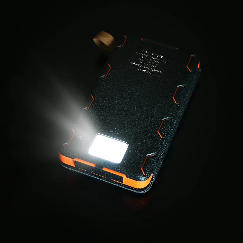 10000 мАч Солнечное зарядное устройство водонепроницаемый двойной USB портативное солнечное зарядное устройство для iPhone iPad samsung Xiaomi на открытом воздухе кемпинг
