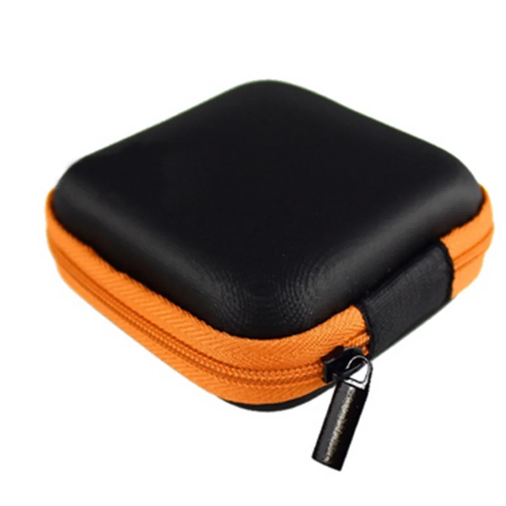 ISKYBOB 7,5x3 см мини-чехол для наушников на молнии, сумка для sd-карт, наушники из искусственной кожи, коробка для хранения ключей, кошелек для игрушек, кабель для передачи данных - Цвет: Оранжевый