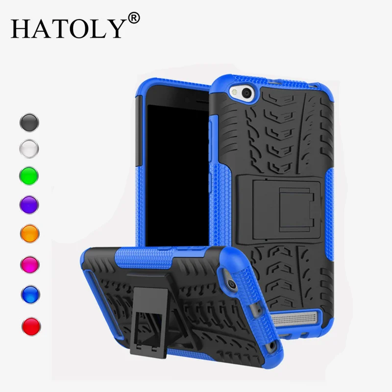 For Xiaomi Redmi 5A Case Anti-knock Bumper Heavy Duty Armor Stand Hard Back Cover Silicone Phone | Мобильные телефоны и