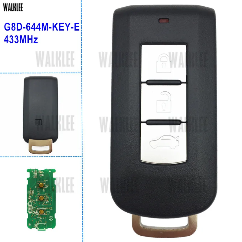 Смарт ключ WALKLEE подходит для MITSUBISHI G8D 644M KEY E ASX Outlander Sport Pajero Shogun Montero Lancer RVR 433 МГц
