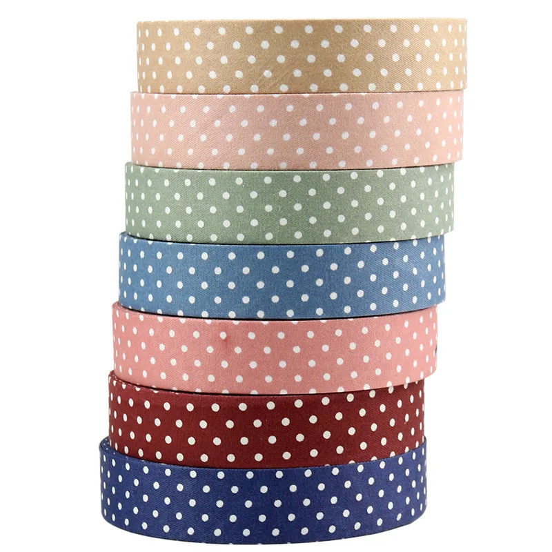 

10meter Cotton Denim Fabric Dot Printed Satin Stripes Ribbon DIY Handmade Hair Bow Party Christmas Wedding Decoration Craft