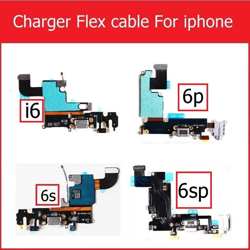 USB разъем для зарядного устройства Flex кабель для передачи данных для iPhone 6 6S плюс зарядка через usb Порты и разъёмы Разъем док-станции с микрофоном наушников аудиоразъема