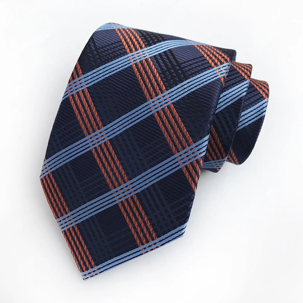 Ricnais модный клетчатый галстук Шелковый жаккардовый тканый Свадебный галстук для мужчин полосатый градиентный синий красный зеленый галстук вечерние галстуки Gravatas