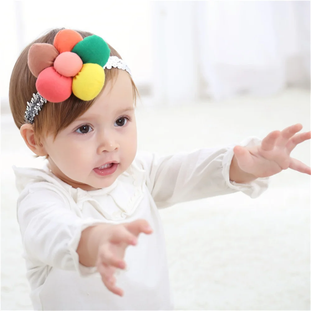 Горячая продажа BeBe Цветок головная повязка Детская шифоновая с цветами кружева