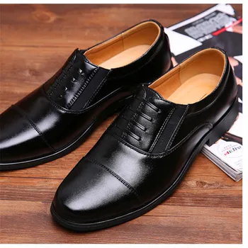 

2019 Spring autumn Brand men dress shoes formal business work soft patent leather pointed toe for man Sapato Masculino B4-50