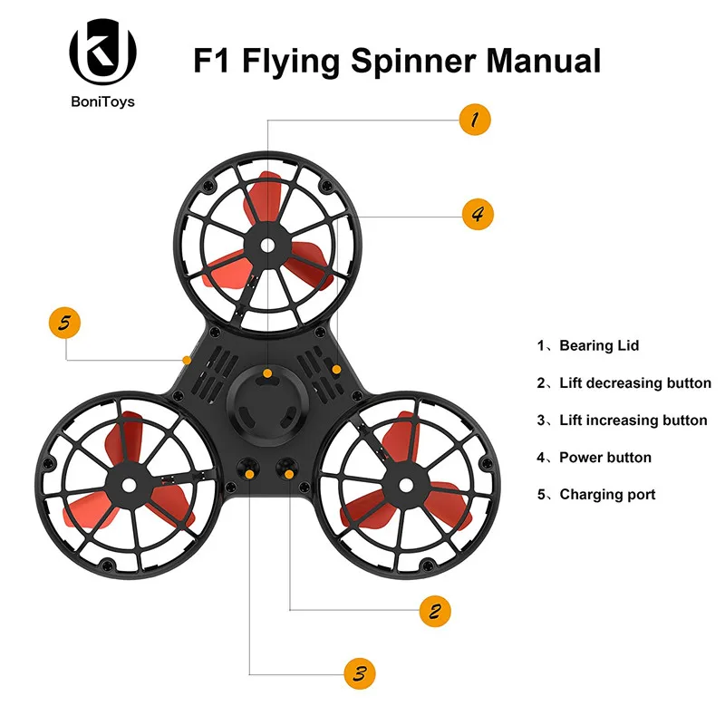 Крошечная игрушка Drone интерактивные игры на открытом воздухе, ручной Летающий Непоседа Spinner вращения Треугольники игрушки для детей