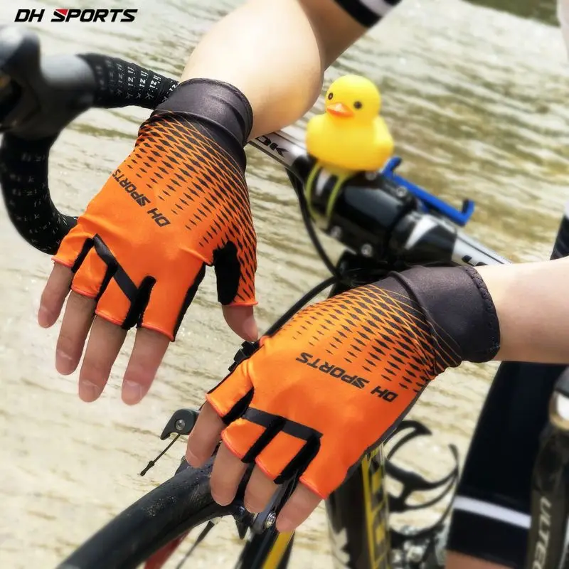 Новые Нескользящие гелевые велосипедные перчатки, короткие, полпальца, стильные, дышащие, для спорта на открытом воздухе, для мужчин и женщин, велосипедные перчатки