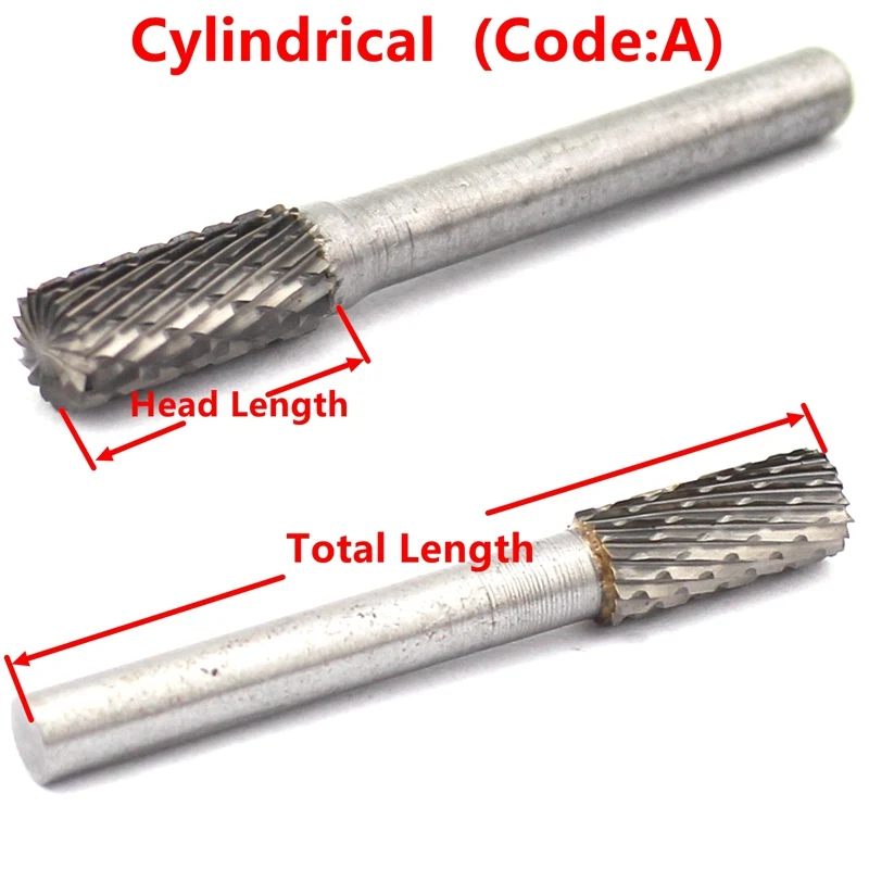 6 8 10 12 14 16 мм Форма головки цилиндрическая Вольфрамовая сталь твердосплавные заусенцы цилиндр роторный инструмент сверло Dbl Концевая резка 6 мм хвостовик