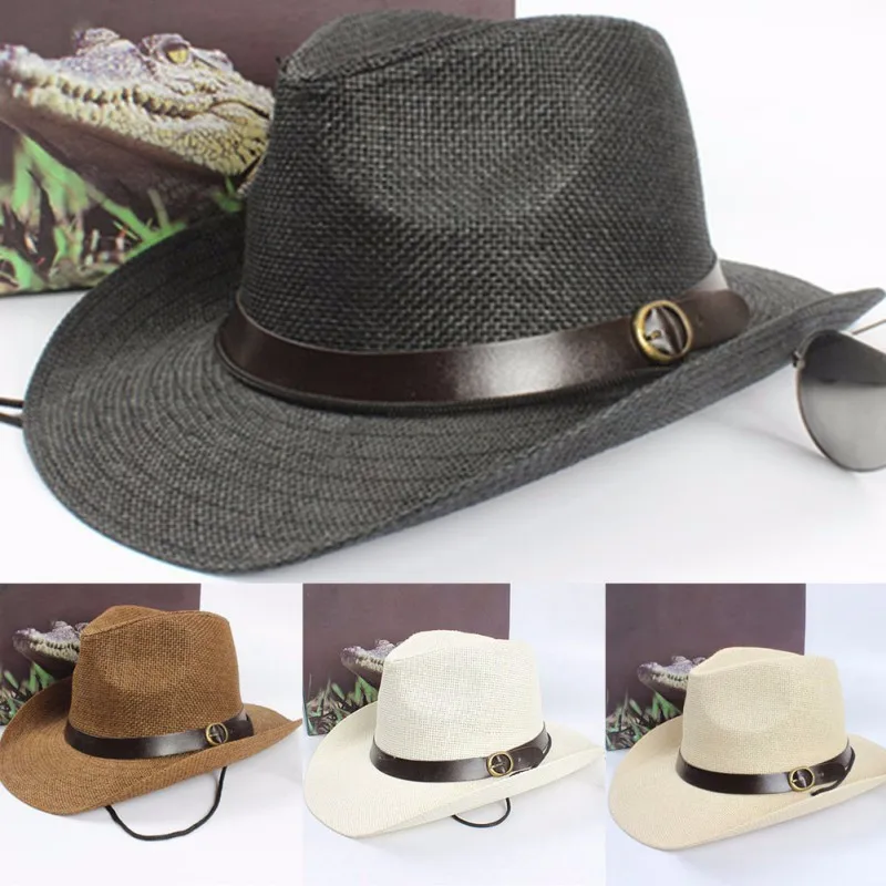 Унисекс Для женщин/Для мужчин ковбойская шляпа с широкими полями соломенной один размер Кепки