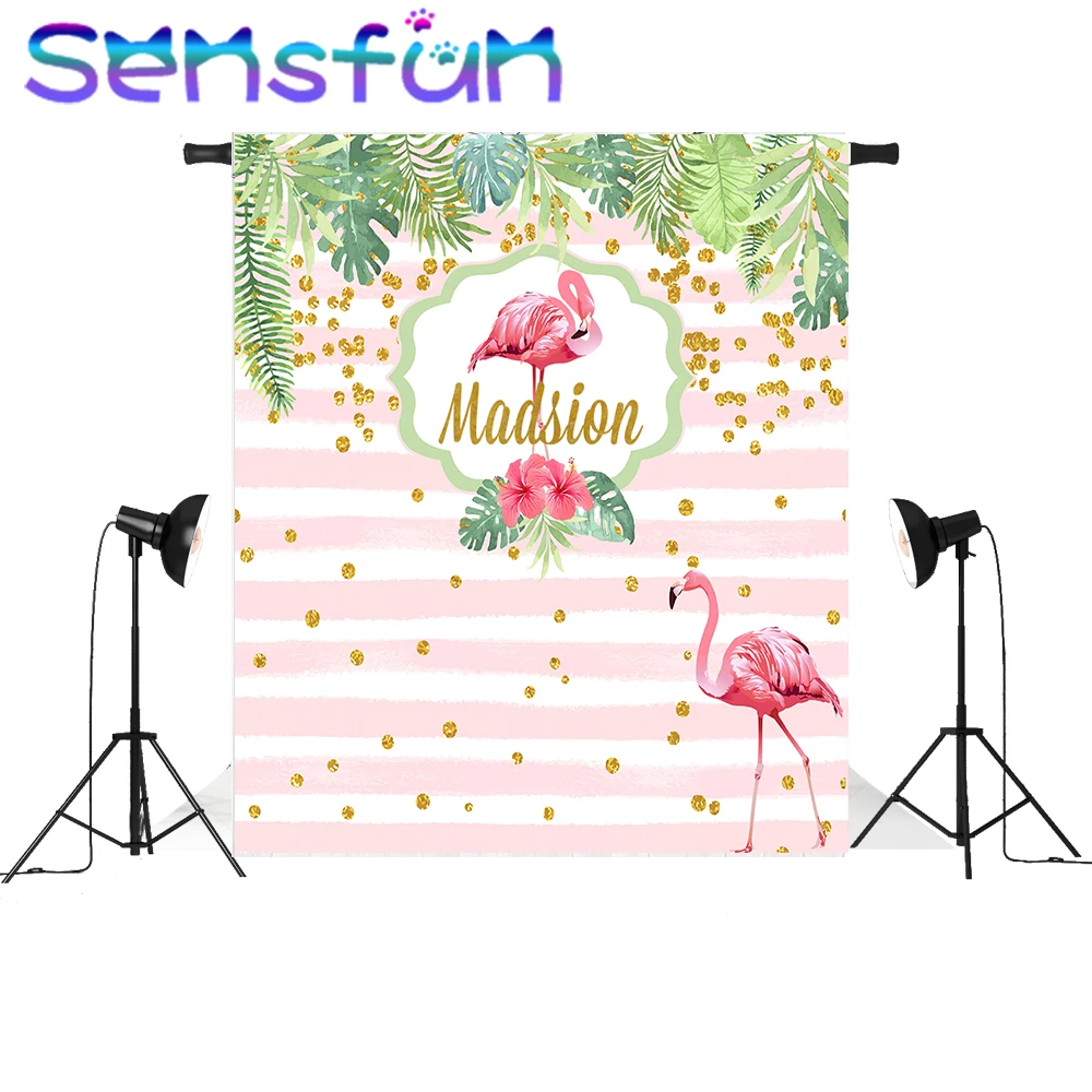 Sensfun розовые полосы боке Фламинго фонов на заказ фотостудия фон винил 7X5FT