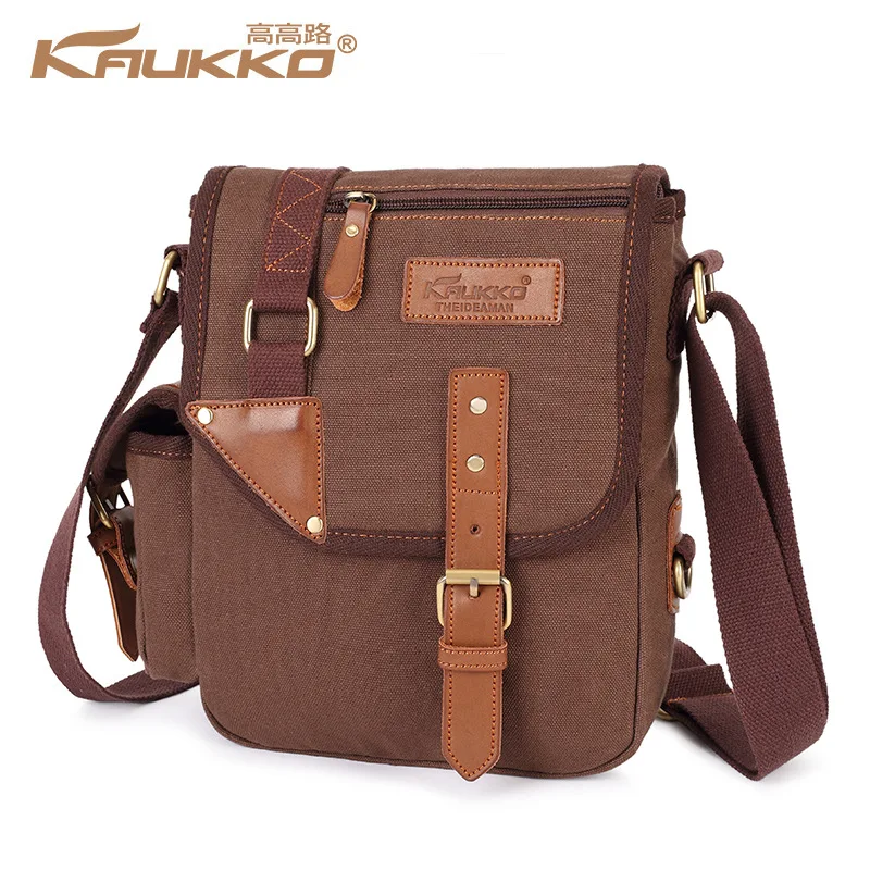 FZMBAI Canvas Messenger Bag Men's Single Shoulder Chic Solid Color Flap | Багаж и сумки