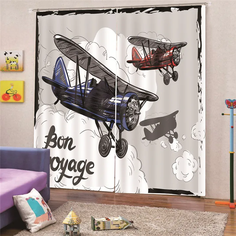 

3D Digital Print Curtains Airplanes Marble Landscape Fashion Decor Home Decoration For Living Room Bedroom Custom Curtains AP9