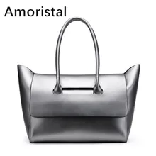 Серебристо-серый из натуральной кожи Для женщин сумка Роскошные Сумки Для женщин сумка дизайнер кожаная Для женщин сумка Повседневное Tote B014