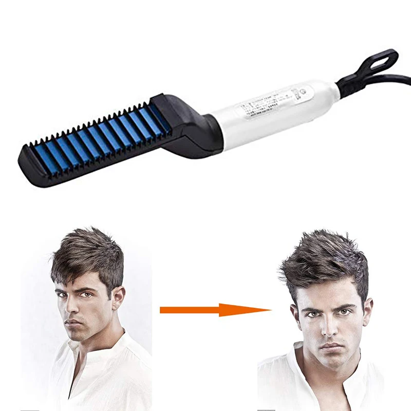 

Professional Hair Straightener Brush Electric Hair Comb Ceramic Hair Styling Brush Beard Straightener Irons Quick Styler For Men