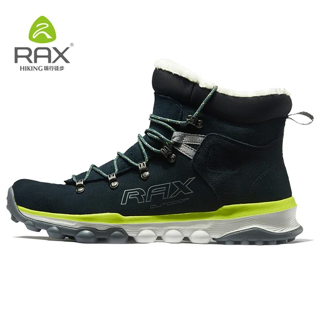 RAX Hiking Boots Men Winter Warm Outdoor Professional Sports Snow Boots for Women Anti-slip Lightweight Hiking Shoes PlushLining