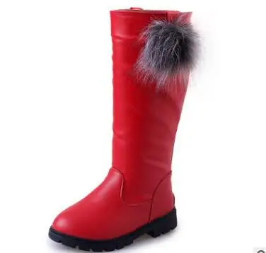 Модная красная обувь для девочек; детские зимние сапоги; короткие плюшевые сапоги для детей; Теплая обувь для малышей; кроссовки принцессы - Цвет: 3