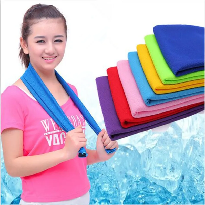 

Summer Sport Ice Towel 10 Color 80*30cm Solid Utility Enduring Instant Cooling Face Towel Heat Relief Reusable Cool Towel 2B0308