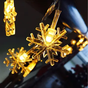 

snowflake String Light Christmas 10/20/50LED Fairy Lights Outdoor AA BatteryUSB Powered Garland Lights Decorative Lighting