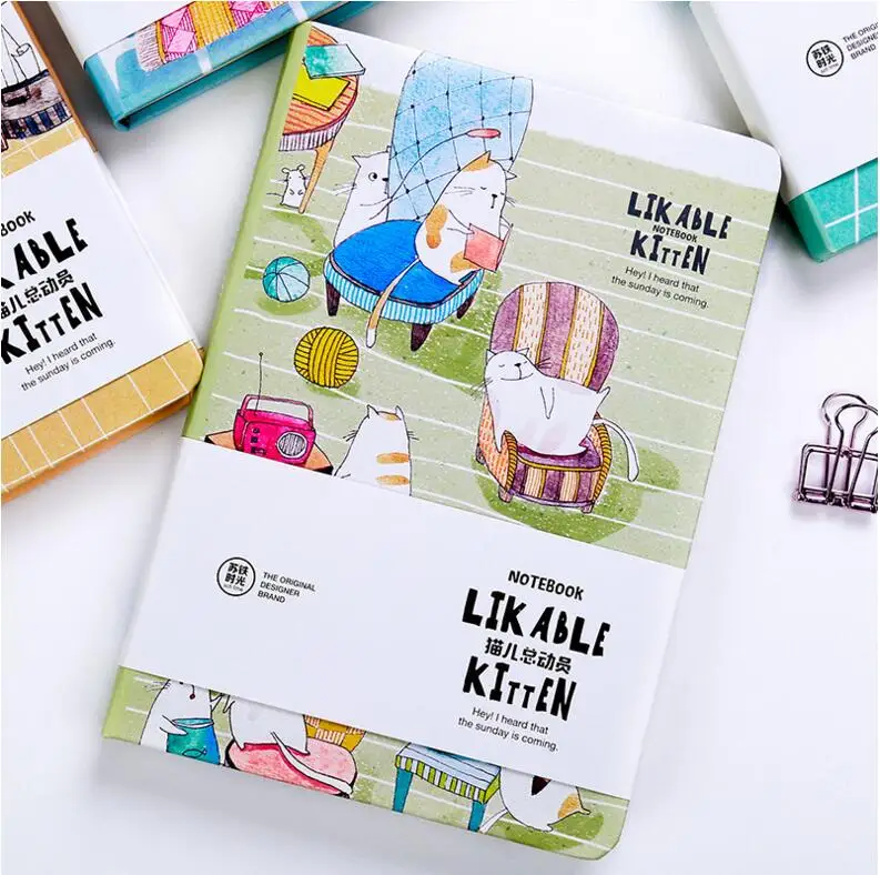 

Likable Kitten" Lined Papers Journal Diary Notebook Study Working Journal Notepad Pocket Memo