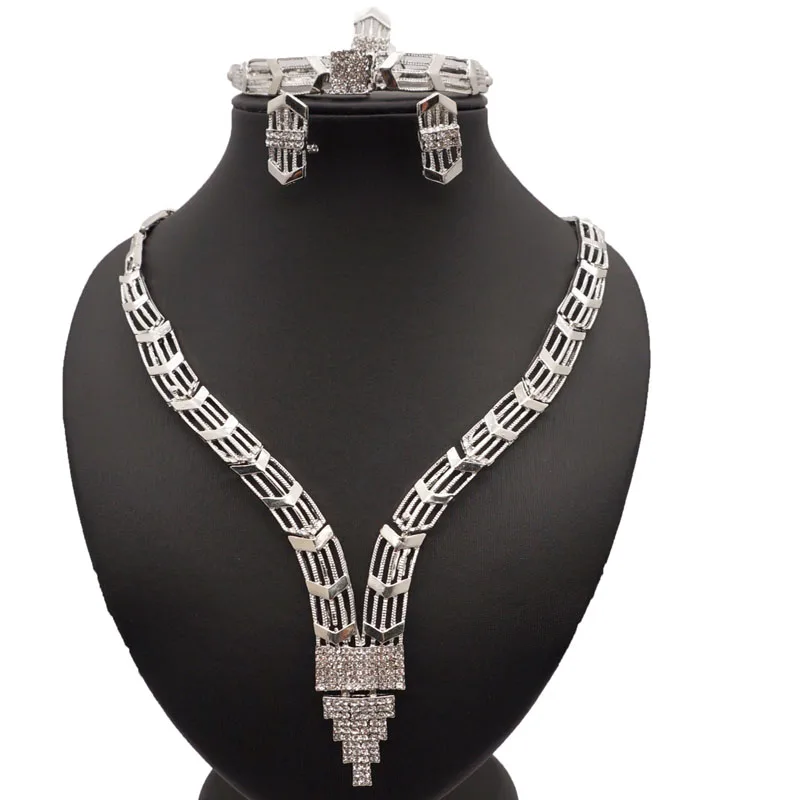 

fashionable gold jewelry set african wedding party big sets bracelet necklace earring ring plated new design so lovely