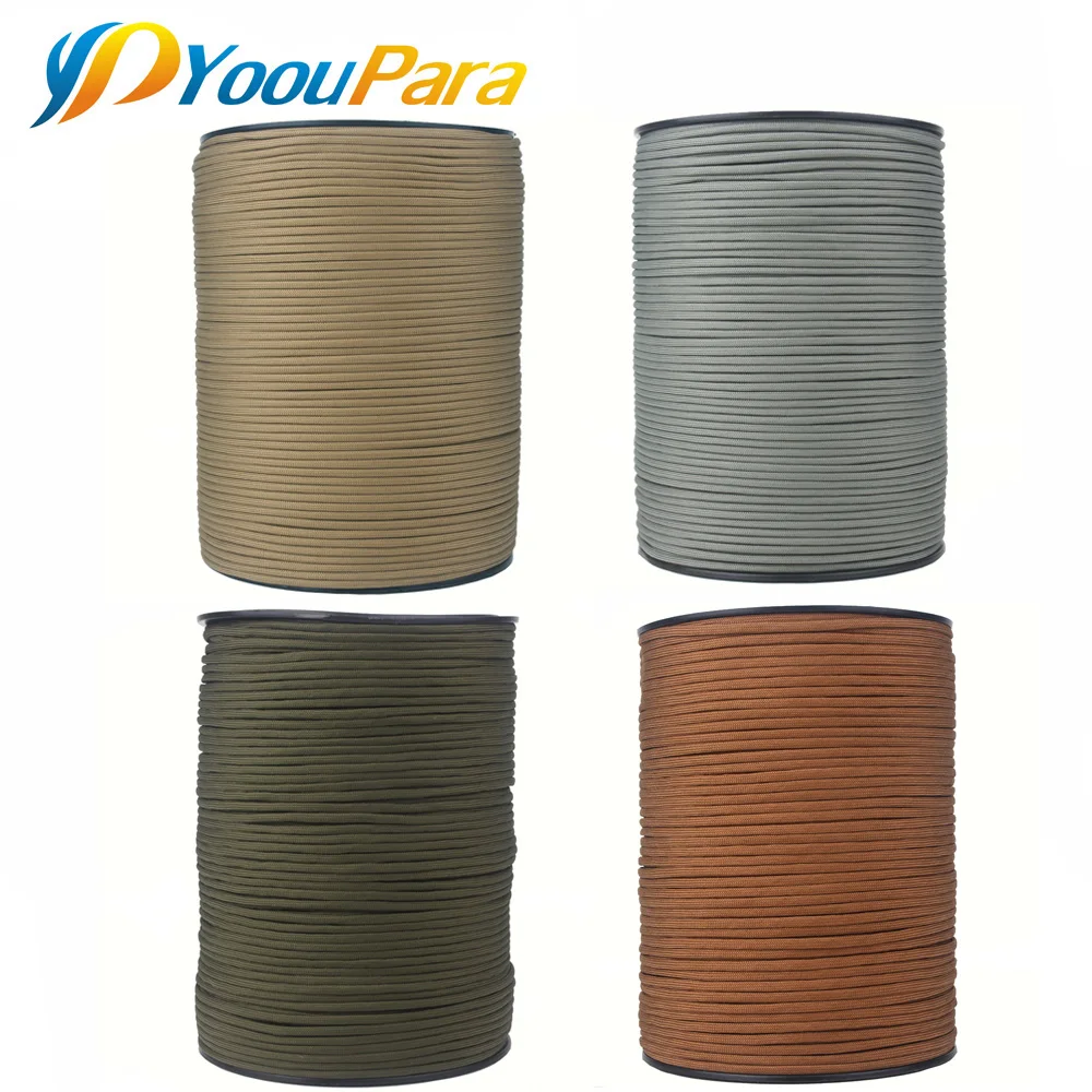 Goedkoop YoouPara 1000FT * 4 Stks Paracord 550 7 Strengen 4mm Outdoor Survival Emergency Touw Parachute Cord Lanyard Paracord DHL gratis
