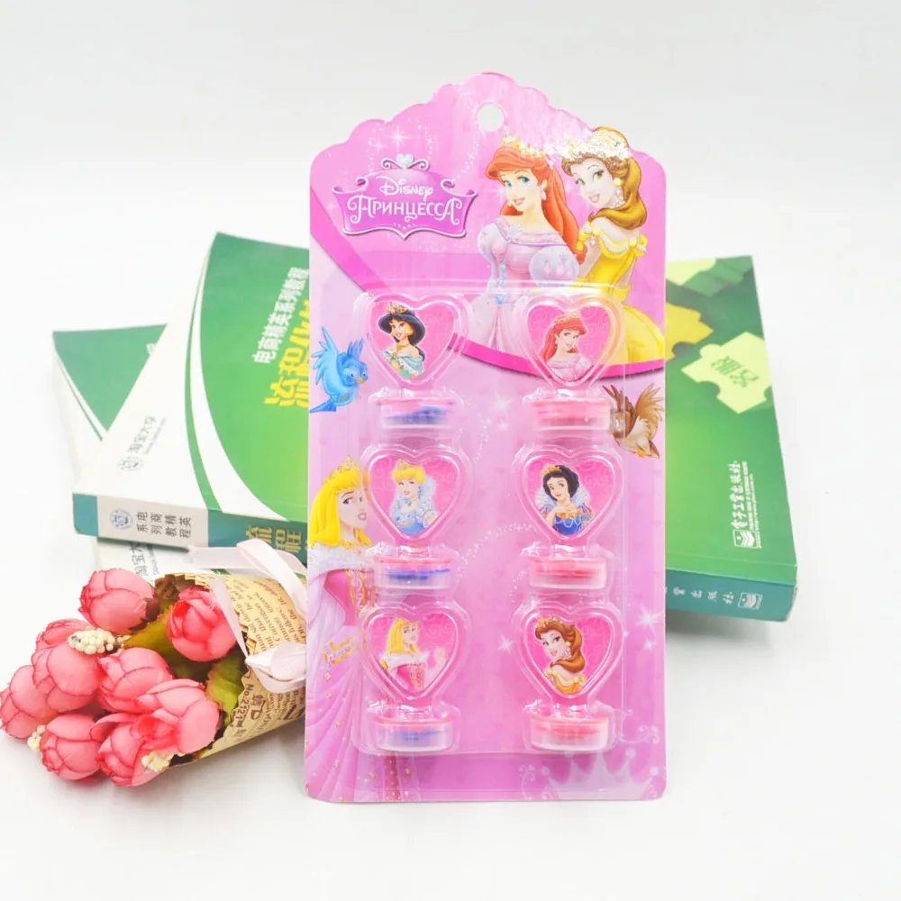 

Birthday Party Supplies6pcs/set Cinderella/Ariel/Snow White/Aurora princes Party Decoration Rubber Stamp Funny For Kids Decor
