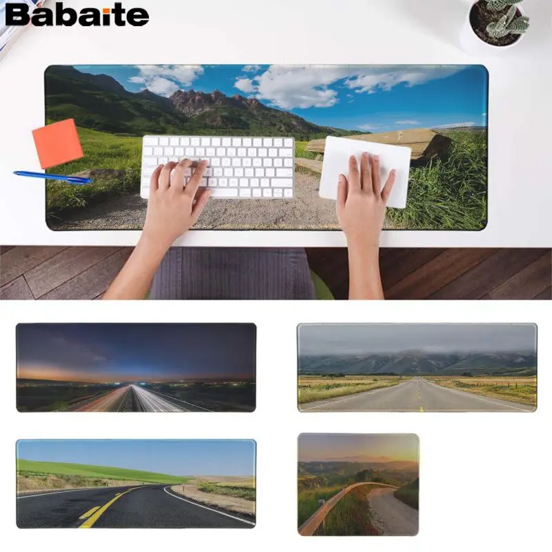 

Babaite Road scenery Keyboards Mat Rubber Gaming mousepad Desk Mat Speed/Control Version Large Gaming Mouse Pad