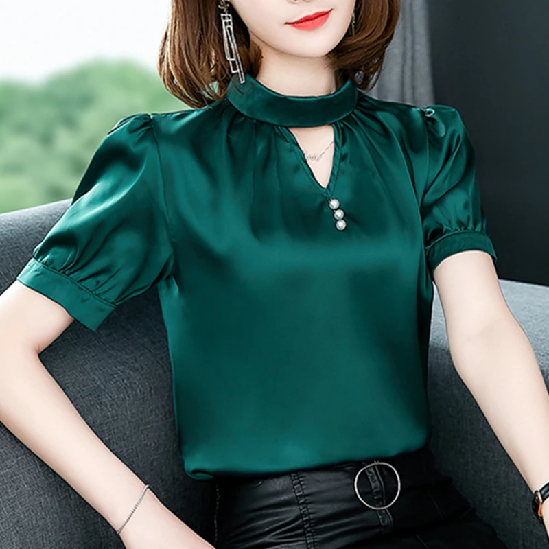 

Fashion Womens Shirts Silk Women Blouses Korean Fashion Clothing White Blusas Femininas Elegante Plus Size XXXL Women Tops