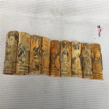 

Ancient bone figure painting decoration collection of eighteen Arhats.