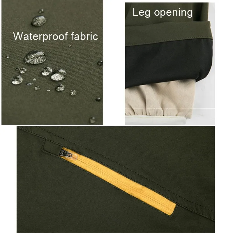 Hombres invierno Fleece 2 unidades Set pantalones de esquí deportes al aire libre senderismo Trekking escalada esquí viento cálido forro extraíble Pantalones