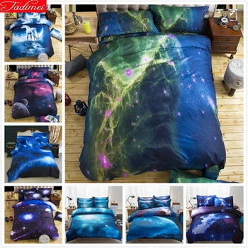 

3D Blue Sky Galaxy Creative Duvet Cover 2/3/4 pcs Bedding Sest Kids Student Single Full Queen Size Quilt Case Bed Linen 150x210
