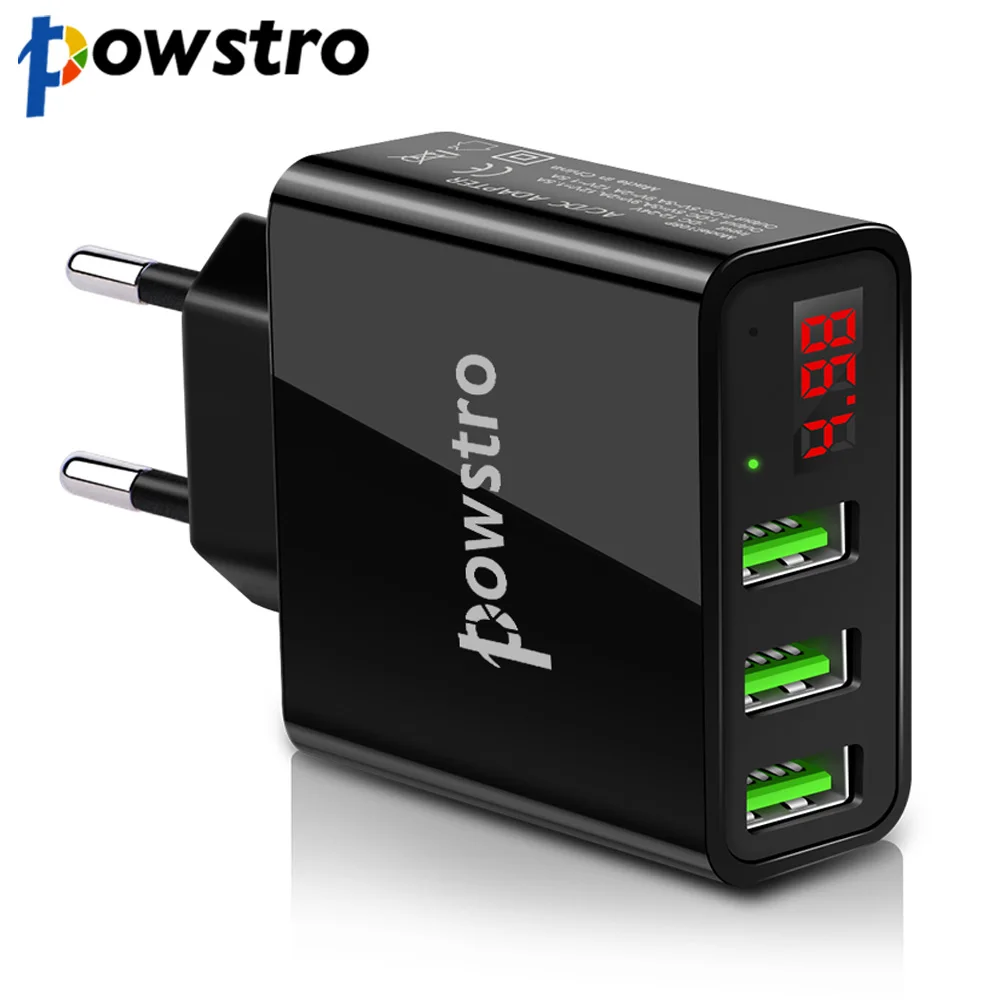 Powstro Universal 5V 3A 3 USB smartphone Charger Current Voltage .