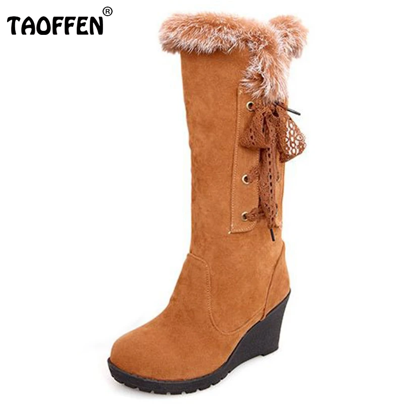 

Free shipping high heel half short wedge boots women snow fashion winter warm footwear boot P15102 EUR size 34-39