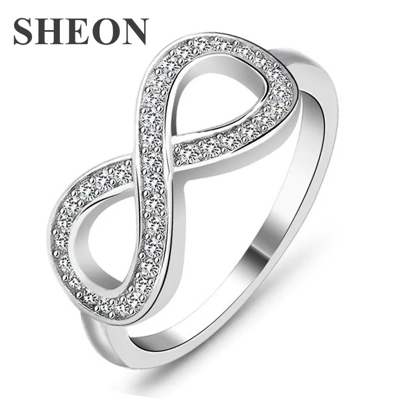

New arrival White Gold Color infinity rings trendy exaggerated personality Wedding Bands fashion jewelry for women dropshipping