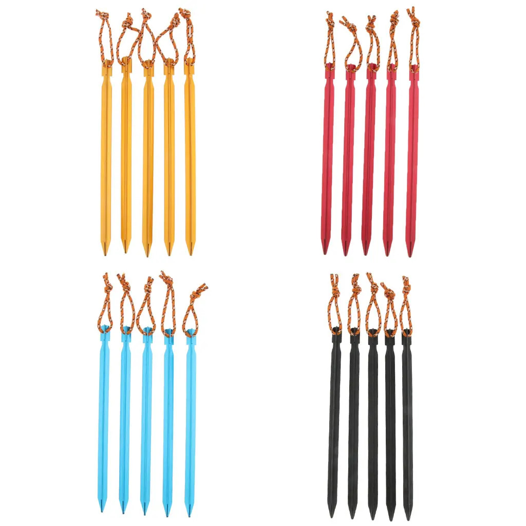 5Pcs Ultralight Triangle Tent Stakes Ground Nails Camping Hiking Tent Pegs