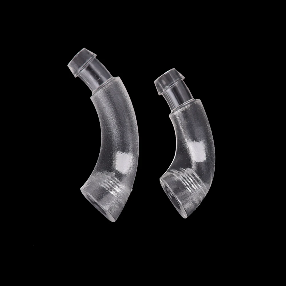 1PCS 15/17mm Transparent Earmold Hook Elbow Tubing Connector For
