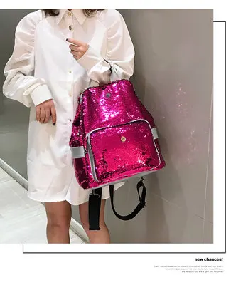 

new Sequins Backpack Women 2019 Sac a Main Travel Small Backbag Leisure Trend School Bags for Teenage Girls Bolsa Feminina