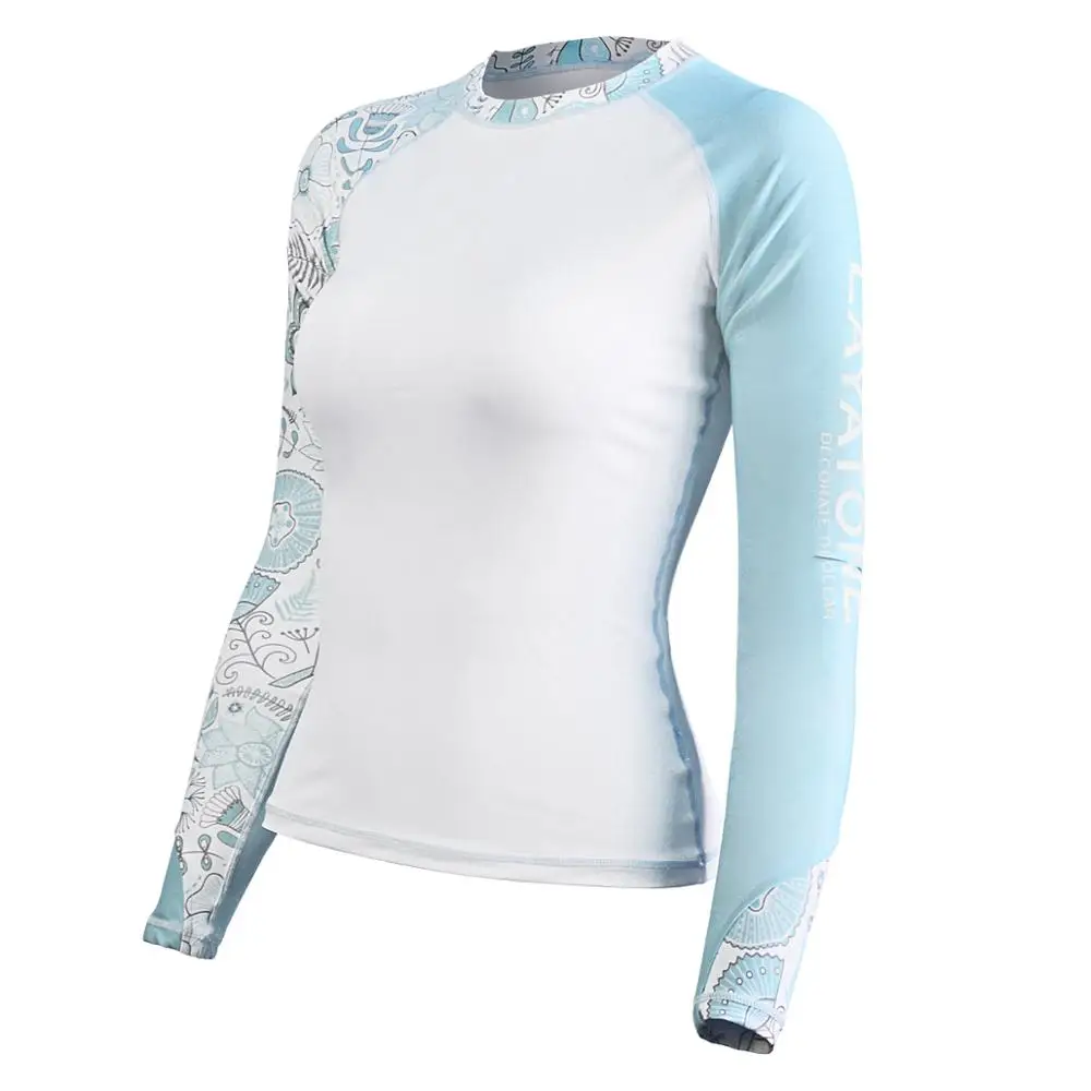 LayaTone женский купальник с длинным рукавом Rashguard для серфинга топ беговая рубашка