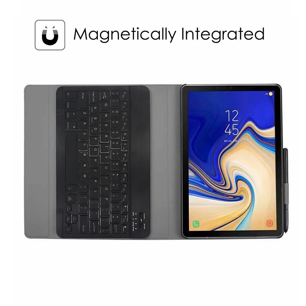 Подсветка Беспроводная Bluetooth клавиатура чехол для Samsung Galaxy Tab A 8,0 "2019 S-Pen SM-T290 SM-T295 чехол из искусственной кожи чехол для планшета