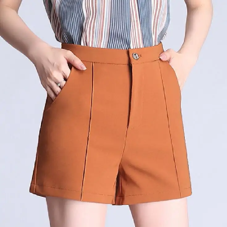 plus size S 4XL women shorts Casual Office Lady OL Style Short Black