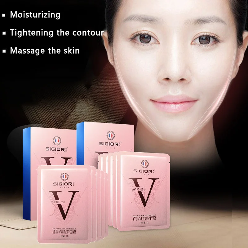 Маска-лифтинг для лица V shape Face Slim Check Neck Lift Peel-off Mask V shape r подтягивание лица повязка маска уход за кожей красота