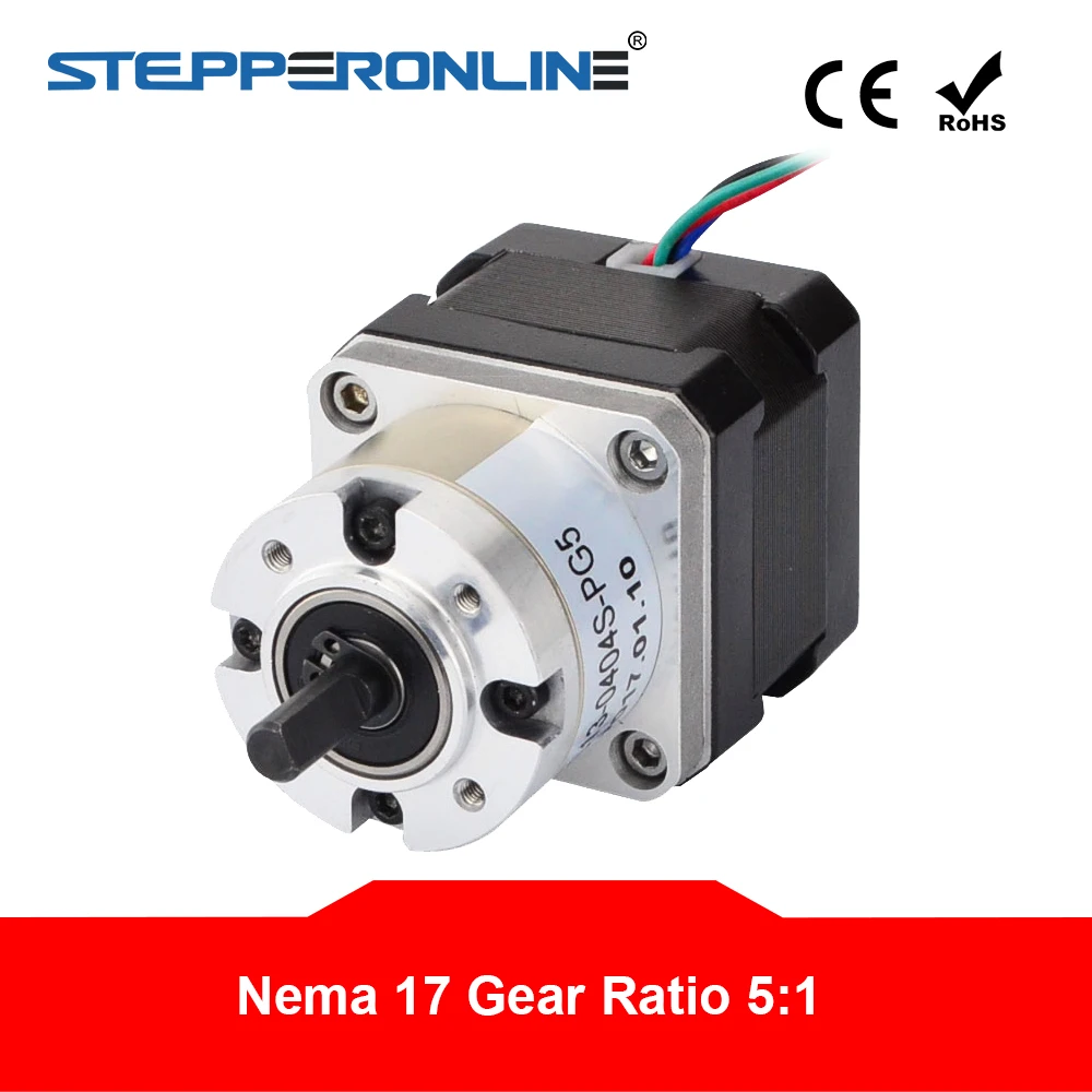 Motor de Passo Engrenagem do Motor de Passo Passo para Cnc 5:1 Planetary Gearbox Nema 17 0.4a Engrenagem do para Cnc Diy Robô 3d Impressora 17hs13 0404s pg5